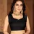 Sutram Black & Grey Lycra Printed Sari with Blouse Peice