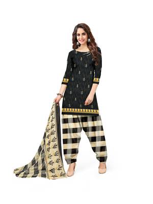Black printed crepe salwar 1
