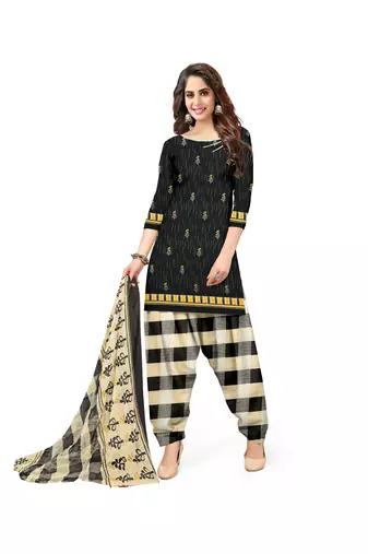 Black printed crepe salwar