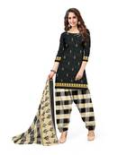 Black printed crepe salwar