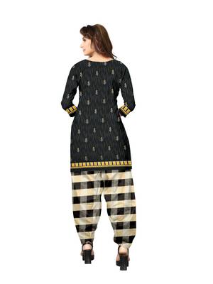 Black printed crepe salwar 2