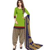 Kimisha Women's Light Green Crepe Printed Unstitched Salwar Suit Dress Material