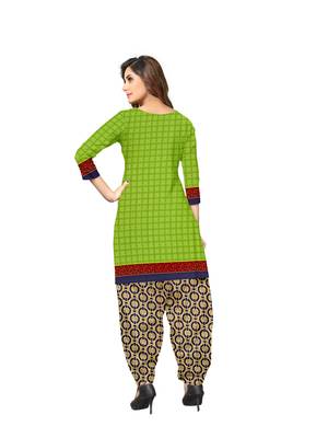 Kimisha Women's Light Green Crepe Printed Unstitched Salwar Suit Dress Material 2