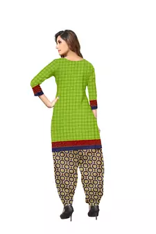 Kimisha Women's Light Green Crepe Printed Unstitched Salwar Suit Dress Material