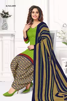 Kimisha Women's Light Green Crepe Printed Unstitched Salwar Suit Dress Material