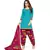 Kimisha Women's Sky Blue Crepe Printed Unstitched Salwar Suit Dress Material