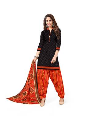 Black printed crepe salwar 1