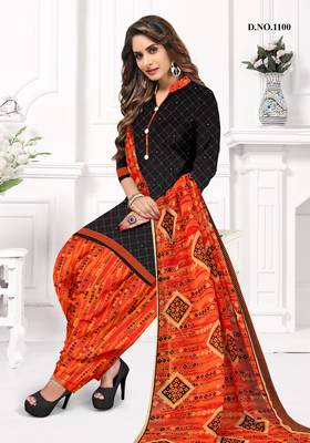 Black printed crepe salwar 3