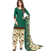 Kimisha Women's Green Crepe Printed Unstitched Salwar Suit Dress Material