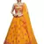 Graceful Mustard Yellow Thread and Sequins Embroidered Net fabric Indian wedding Lehenga dress