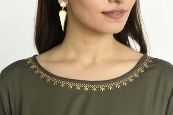 Green embroidered rayon embroidered-kurtis 4