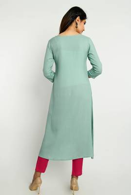 Blue embroidered rayon embroidered-kurtis 3