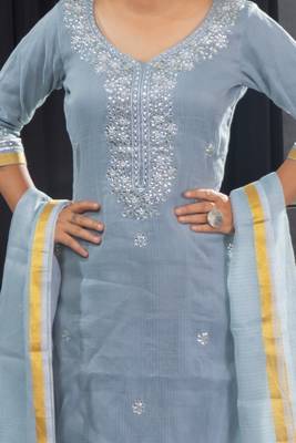 Grey stone kota doria salwar 2