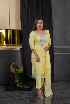 Yellow stone kota doria salwar 1