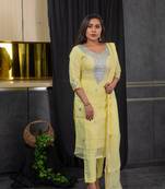 Yellow stone kota doria salwar