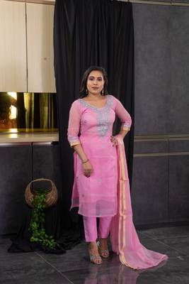 Pink stone kota doria salwar 1