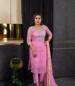 Pink stone kota doria salwar