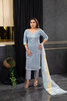 Grey stone kota doria salwar 1