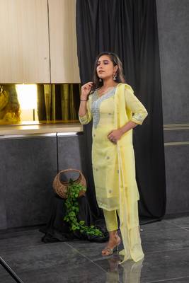 Yellow stone kota doria salwar 4