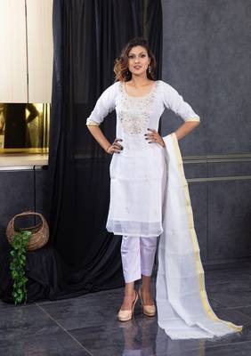 White pita work kota doria salwar 1
