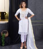White pita work kota doria salwar