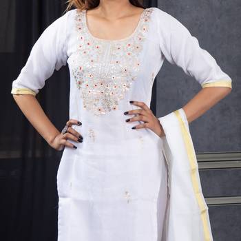 White pita work kota doria salwar 2