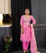 Pink pita work kota doria salwar