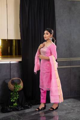 Pink pita work kota doria salwar 4