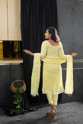 Yellow beads kota doria salwar 3