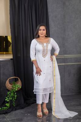 White beads kota doria salwar 1