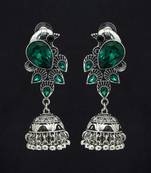 Green jhumkas