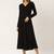 Label Ritu Kumar Black Full Sleeves Black Self-Work Evening Long Dress