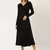 Label Ritu Kumar Black Full Sleeves Black Self-Work Evening Long Dress