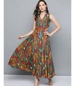 Label Ritu Kumar Green Label V Veck Sleeveless Long Dress