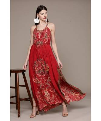 Label Ritu Kumar Red Label Sleeveless Strappy Long Dress 1