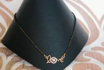 White stone studded Love pendent mangalsutra 1