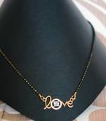 White stone studded Love pendent mangalsutra
