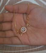 White stone studded Love pendent with chain