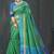 Women Green Jute Silk Embellished Designer Saree