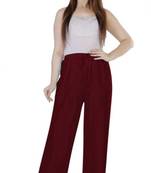 Maroon plain rayon palazzo pants