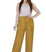 Mustard plain rayon palazzo pants