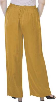 Mustard plain rayon palazzo pants 2
