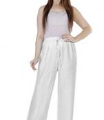 White plain rayon palazzo pants