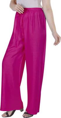 Pink plain rayon palazzo pants 3