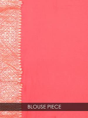 Red Multicolor Pure Chiffon Banarasi Silk Saree 3