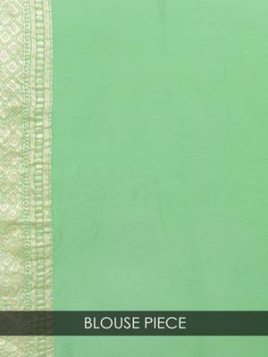 White Multicolor Pure Chiffon Banarasi Silk Saree 3