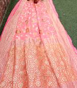 Respberry Multicolor Pure Chiffon Banarasi Silk Saree