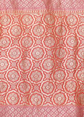 Respberry Multicolor Pure Chiffon Banarasi Silk Saree 3