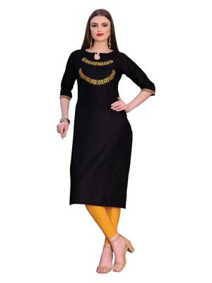 Black embroidered silk ethnic-kurtis 1