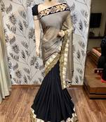 Black embroidered shimmer saree with blouse